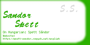 sandor spett business card
